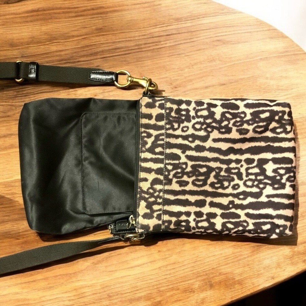 Leopard Print Crossbody Bag with Coin Pouch - Brown/Black - Picture 14 of 14